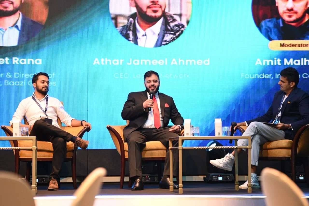 Athar Jameel Ahmed speaking on a panel at SHIELD Trust Summit Asia in Singapore